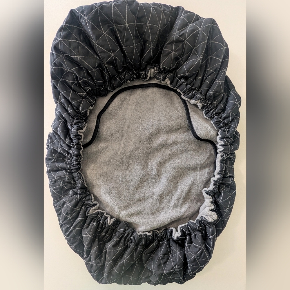 JJ Cole BundleMe Infant Car Seat Cover Black Quilted Fleece - Picture 7 of 7